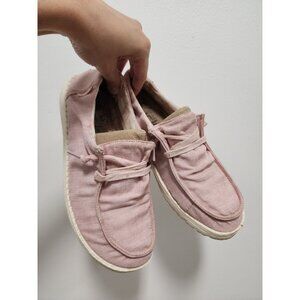 Hey Dude pink Wendy linen sneakers 7